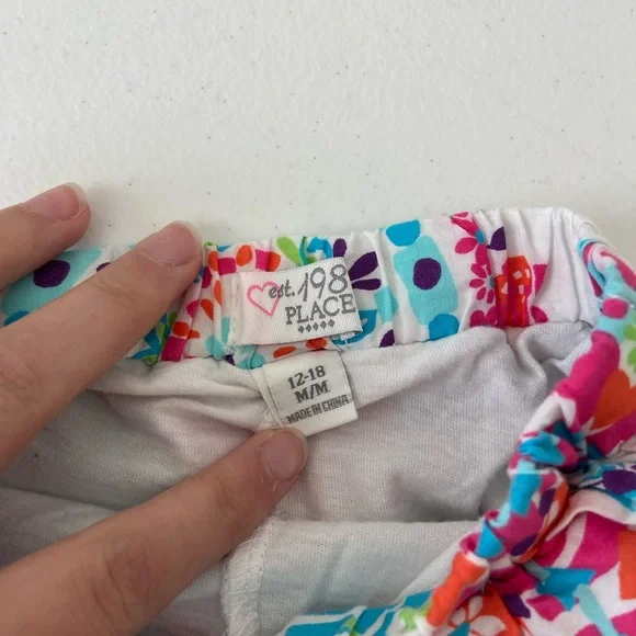EUC |‎ Children’s Place girl’s multicolor butterfly tank skirt set 12-18 months - Picture 6 of 8